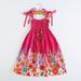 B91xZ Girls Dresses Princess Clothes Kids Baby Beach Straps Bohemian Floral Girls Dress Toddler Girls Dress&Skirt B Size 2- 3 Years