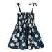 Girl s Summer Dresses Sleeveless Princess Dress Floral Print Navy 110