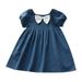 ZHAGHMIN Casual Summer Denim Dress for Baby Girls Toddler Kids Baby Girls Solid Linen Dress With Bow Short Sleeve A Line Ruffle Summer Sundress Princess Dresses Dress Girls 7 Dress Jean Jumper Dress