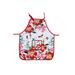 iH casadécor IH Casa Decor Apron w/ Pocket Fiery Red Floral - Set Of 2, Polyester in Gray/Red | 26 W in | Wayfair DC-103FF(2)