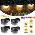 Elegant Choise 4Pcs Solar Deck Lights Outdoor Waterproof LED Steps Lamps for Stairs Fence White Light