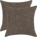 2 Pack Throw Pillow Covers 20 x 20 Inch Farmhouse Decorative Throw Pillow Covers Square Chenille Pillowcase Cushion Covers for Sofa Couch Bed Chair Brown Grey