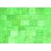 Ahgly Company Indoor Rectangle Abstract Green Contemporary Area Rugs 2 x 4