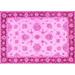 Ahgly Company Indoor Rectangle Oriental Pink Traditional Area Rugs 5 x 8