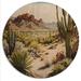 Foundry Select Arizona Desert V - Southwestern Wood Wall Art - Natural Pine Wood in Brown/Green | 16 H x 16 W x 1 D in | Wayfair