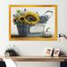 Rosalind Wheeler Fruit snd Flowers in Basket I - Print on Canvas Metal in Blue/Gray/Yellow | 30 H x 40 W x 1.5 D in | Wayfair