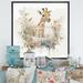 Zoomie Kids Giraffe in Crib w/ Flowers - Print on Canvas in Brown/Gray/Pink | 16 H x 16 W x 1 D in | Wayfair 2CB77BEA84A44A489600D9AA9C49FB76