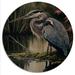 Rosecliff Heights Heron At The Edge Of The River - Modern Wood Wall Art - Natural Pine Wood in White | 36 H x 36 W x 1 D in | Wayfair