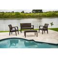 Rainbow Outdoor 4 Piece Rattan Sofa Seating Group w/ Cushions Synthetic Wicker/All - Weather Wicker/Wicker/Rattan in Brown | Wayfair
