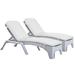 Rainbow Outdoor 77.55" Long Reclining Single Chaise w/ Cushions Wicker/Rattan in White | 14.56 H x 27.95 W x 77.55 D in | Wayfair RBO-ROMA-WHT-2CL