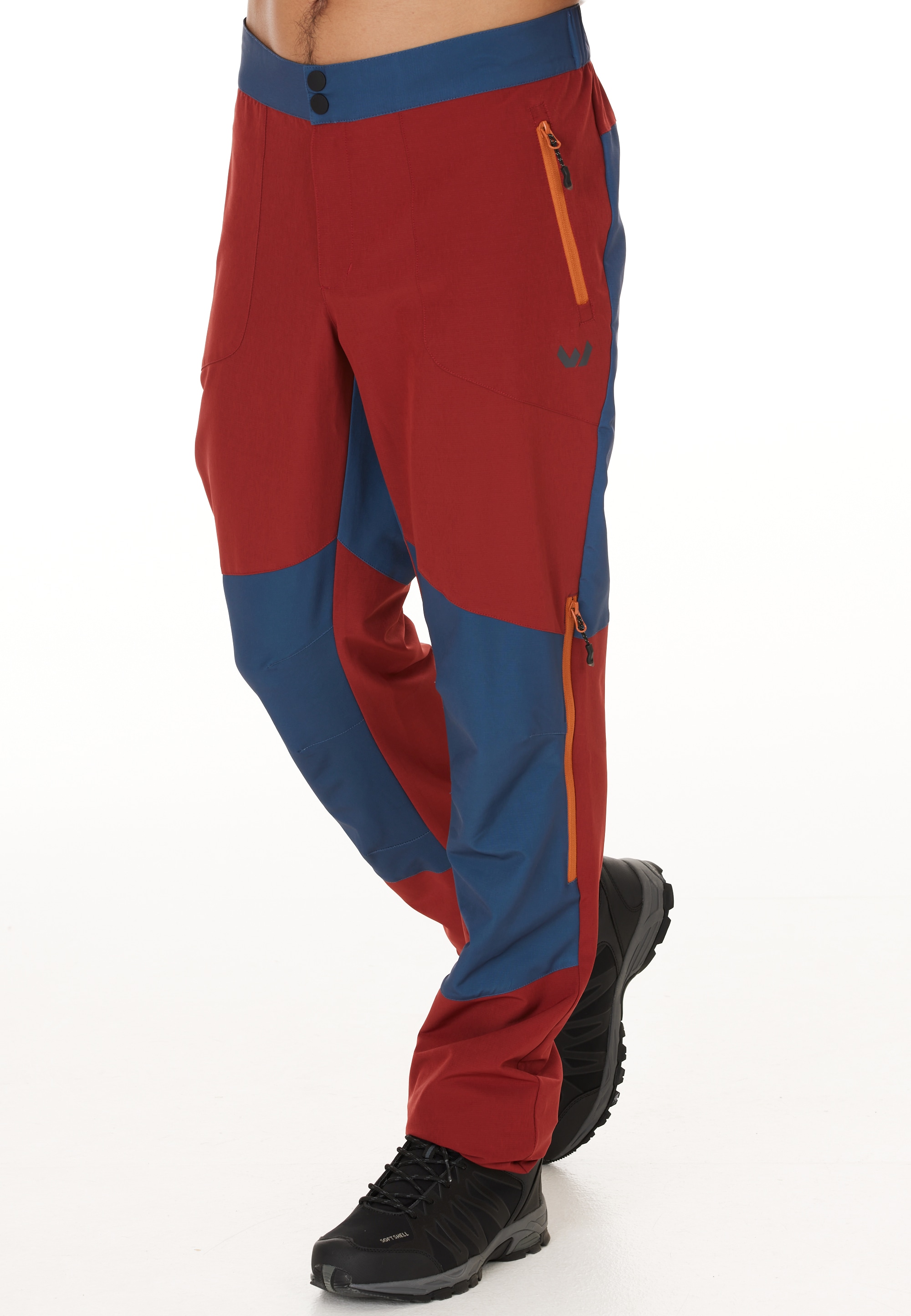 Softshellhose WHISTLER "Saldon", Herren, Gr. M, US-Größen, rot (rot, blau), 100% Polyester, unifarben, Casual, Hosen, mit Belüftungsschlitzen