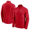 Men's Nike Red Los Angeles Angels Agility Pacer Lightweight Performance Half-Zip Top