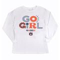 Girls Youth Gameday Couture White Auburn Tigers PoweredBy Go Girl Long Sleeve T-Shirt