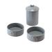 Grey Classic Dog Water and Food Bowl with Manor Treat Jar, Large, Pack of 3, Gray