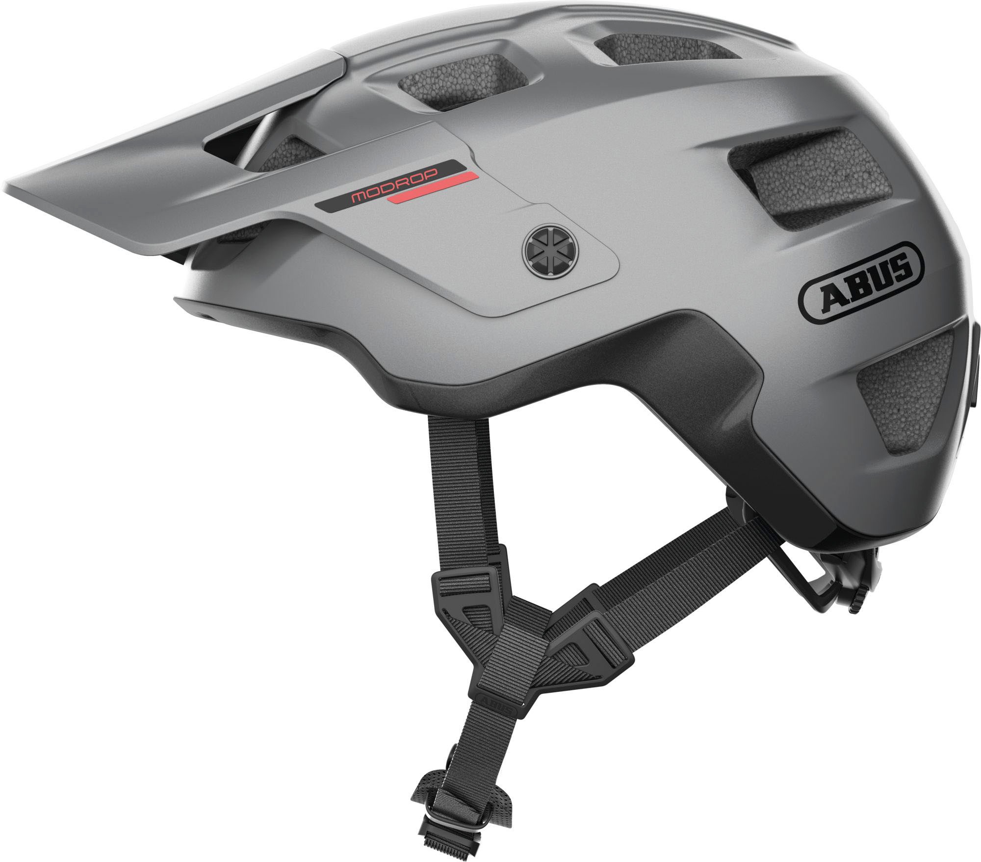 Mountainbikehelm ABUS "MODROP" Gr. L, silber (silberfarben), Helme, L Kopfumfang: 57cm - 61cm, matt, unifarben Image