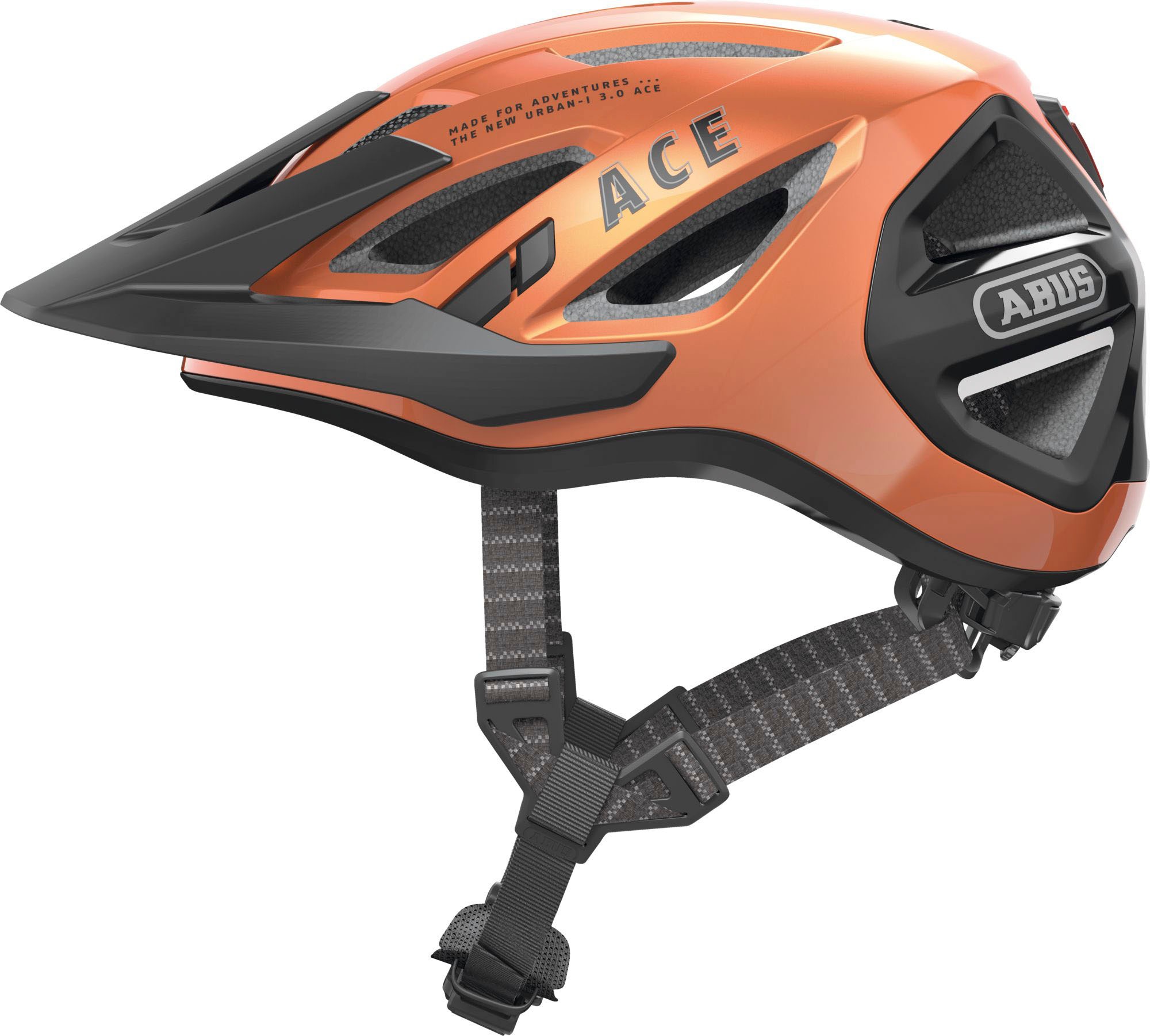 Fahrradhelm ABUS "URBAN-I 3.0 ACE" Gr. M, orange, Helme, M Kopfumfang: 52cm - 58cm, glänzend, unifarben Image