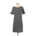 J.Crew Factory Store Casual Dress - Shift: Black Stripes Dresses - Women's Size 2X-Small