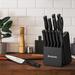 AIRPJ 14 Piece Stainless Steel Knife Block Set Stainless Steel in Black/Gray | Wayfair US-KS-11