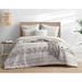 August Grove® Aristeu Beige Standard Cotton Reversible 3 Piece Comforter Set Polyester/Polyfill/Chenille/Cotton in White | Queen | Wayfair