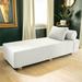 Hokku Designs Alvy Indoor Lounger/Daybed - Luxurious Lounger w/ Maple Feet Upholstered/Polyester in White | 16.75 H x 30 W x 80 D in | Wayfair