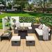 Latitude Run® 9 Piece Sofa Seating Group w/ Cushions in White | 25.5 H x 29.5 W x 29.5 D in | Outdoor Furniture | Wayfair