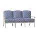 Woodard Casa 77.75" Wide Patio Sofa Metal/Sunbrella® Fabric Included in Gray/Blue/Indigo | 35.25 H x 77.75 W x 35.5 D in | Wayfair