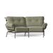 Woodard Terrace 82.5" Wide Loveseat w/ Cushions Metal in Gray/Brown | 38 H x 82.5 W x 42 D in | Outdoor Furniture | Wayfair 790063-48-62M