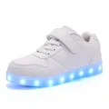 Baskets en cuir imperméables avec LED pour enfants chaussures de skateboard chaussures de sport