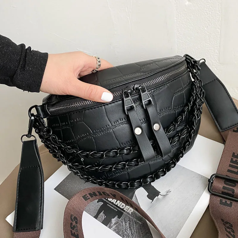Sac de taille de chaîne de luxe sac de téléphone et sac à main pour femmes sacs de ceinture modèle de pierre femme Fanny pack marque de mode sac de taille