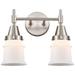 Caden Canton 14.25"W 2 Light Satin Nickel Bath Vanity Light w/ White S