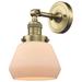 Franklin Fulton 11" High Antique Brass Sconce w/ Matte White Shade