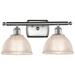 Arietta 16"W 2 Light Brushed Satin Nickel Bath Vanity Light w/ Clear S