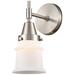 Caden Canton 10.75" High Satin Nickel Sconce w/ Matte White Shade