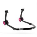 Bihr Béquille arrière Home Track supports en "L" noir mat roues rose