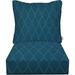 RSH DÃ©cor Indoor Outdoor Pillow Back Deep Seating Chair Cushion Set 25â€�x 25â€� x 5â€� Seat and 25â€� x 21â€� Back Fenbrook Blue Cove