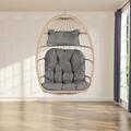 Hanging Egg Chair without Stand Egg Swing Hammock Chair Indoor Outdoor Wicker Egg Chair with Cushion Headrest Egg Swing Hammock Chair for Patio Bedroom Porch Garden Light Gray