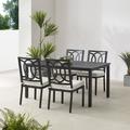 Crosley Furniture Chambers 5-Piece Steel Metal Outdoor Dining Set in Cream/Black