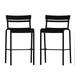 Flash Furniture Nash Commercial Grade Black Metal Indoor-Outdoor Bar Height Stool with 2 Slats Set of 2