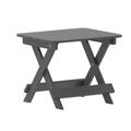 Flash Furniture Halifax Outdoor Folding Side Table Portable All-Weather HDPE Adirondack Side Table in Gray