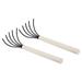 Uxcell 5 Tines Garden Claw Rake Hand Rake Cultivator Claw Soil Tiller with Long Wooden Handle 2 Pack