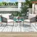 ã€�Not allowed to sell to Wayfairã€‘U_Style Light luxury simple style outdoor set including 2 single chairs and 1 coffee table suitable for outdoor balcony indoor etc.