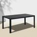 VICLLAX Rectangle Outdoor Dining Table for 6 All Weather Metal Steel Slat Patio Table with Wood-Like Table top Black