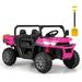 OLAKIDS 2 Seater Ride On UTV 12V Kids Electric Vehicle Dump Truck with Remote Control Dump Bed and Extra Shovel Toddlers Battery Powered Car with Music USB AUX Rocking Function (Pink)