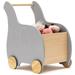 OLAKIDS 2 in 1 Baby Wooden Push Learning Walker with Wheels Kid Shopping Cart Stroller for Baby Girls Boys Children Wagon Push and Pull Toy for Toddlers Age 1 2 3 Years Old