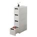 4-Tier Drawer Plastic Storage Cart with Wheels Rolling Storage Containers with Drawers Plastic Drawer Organizer Cart on Wheels Narrow Cabinet Organizer Unit for Bedroom/Bathroom A663