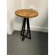 Black Frame round sofa side table - 34cm round - sofa table -side table - table - burnt wood top -oak style top -walnut style top