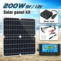 DFITO 200 Watts Portable Solar Panel Kit 100A 12V Battery Charger With Controller for Outdoor Camping RV Boat
