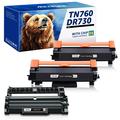 DR730 Compatible TN760 Toner Cartridge and DR730 Drum replacement for Brother TN760 TN-760 TN730 TN-730 DR730 for Brother HL-l2395dw HL-L2350DW MFC-L2710DW Printer (2 Toners 1 Drum Unit)