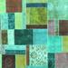 Ahgly Company Machine Washable Indoor Square Patchwork Turquoise Blue Transitional Area Rugs 7 Square