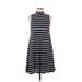 BCX Casual Dress - A-Line: Blue Stripes Dresses - Women's Size Medium